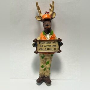 Deer Hunter Christmas Ornament Funny  Figurine Camouflage Hunting Humor
